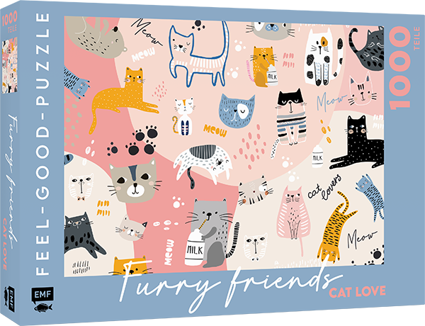 Feel-good-Puzzle 1000 Teile – FURRY FRIENDS: Cat love