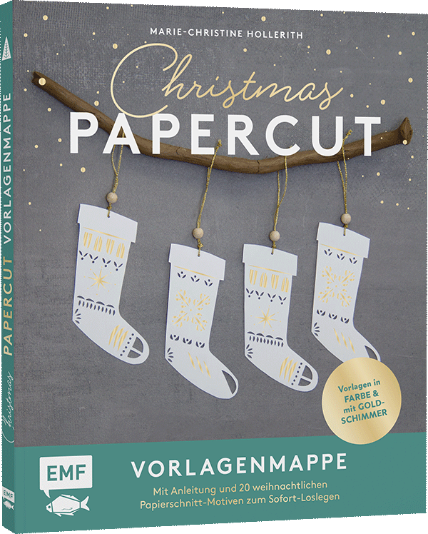 Set: Christmas Papercut – Die Vorlagenmappe mit Anleitung und 20 weihnachtlichen Papierschnitt-Motiven zum Sofort-Loslegen