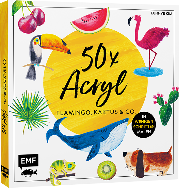 50 x Acryl – Flamingo, Kaktus und Co.