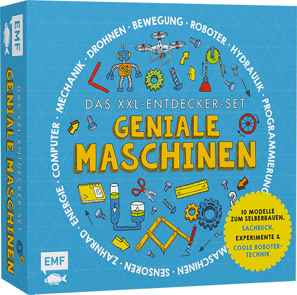 Das XXL-Entdecker-Set – Geniale Maschinen – Mit 10 Modellen zum Selberbauen, Sachbuch, Experimenten und cooler Robotertechnik