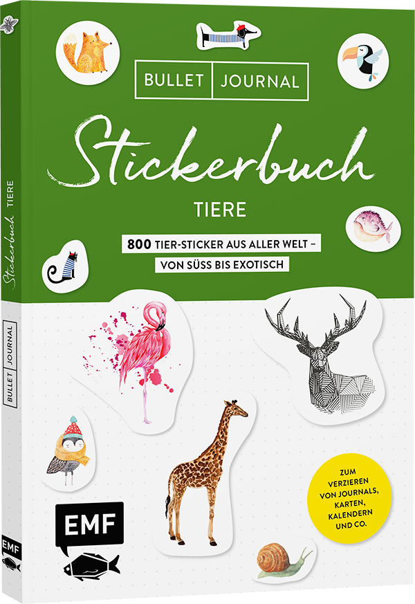  Bullet Journal Stickerbuch – Tiere: 600 Tiere aus aller Welt – von süß bis exotisch